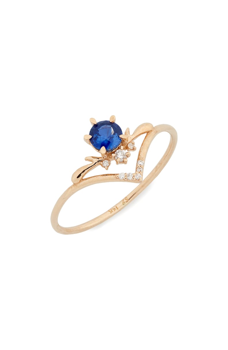 Sofia Zakia Moon Tear Sapphire & Diamond Ring