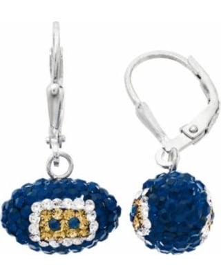 Los Angeles Rams Crystal Sterling Silver Football Drop Earrings