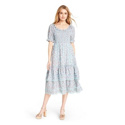 LoveShackFancy For Target Women's Celeste Smocked Puff Sleeve Dress ...