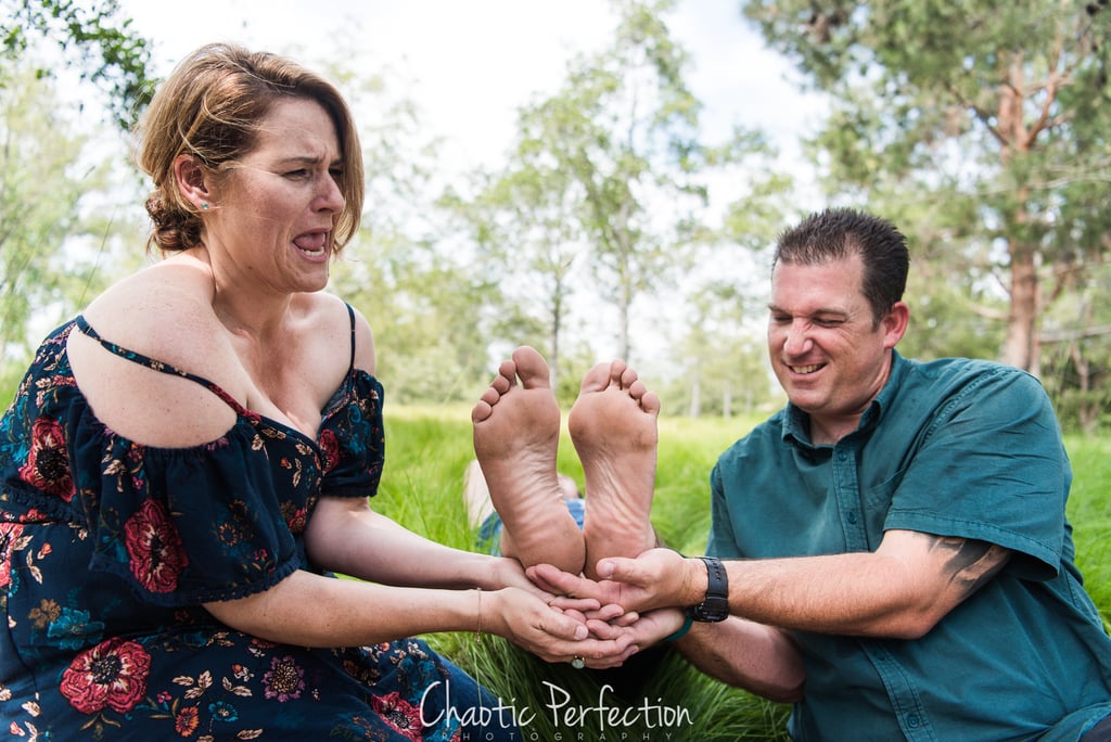 Couple Does Newborn Photo Shoot With Adult Son