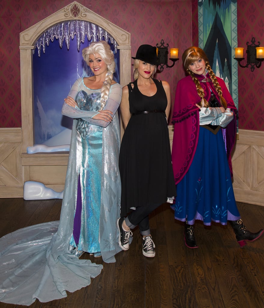 Pregnant Gwen Stefani posed with Frozen princesses when she visited the park in November 2013.