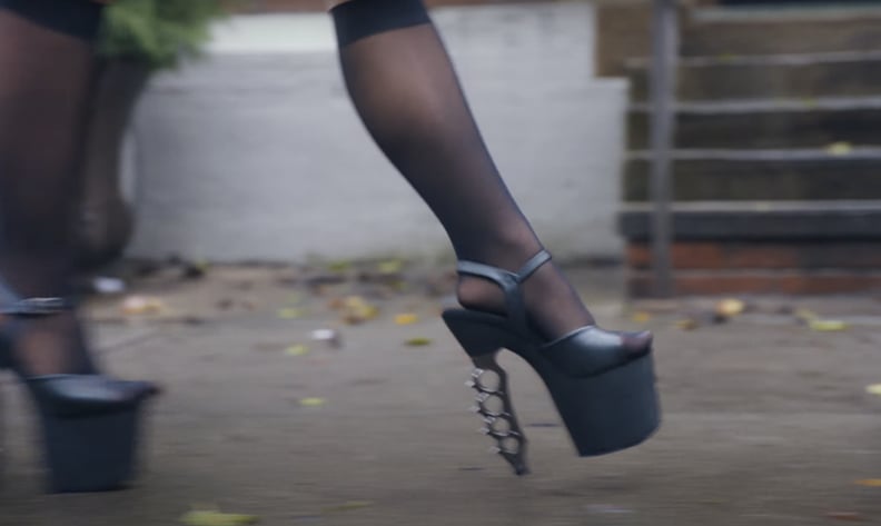 Sabrina Carpenter's Pleaser Heels in "Feathers" Video