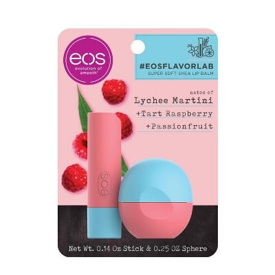Eos Flavor Lab Lip Balm Stick and Sphere in Raspberry Lychee