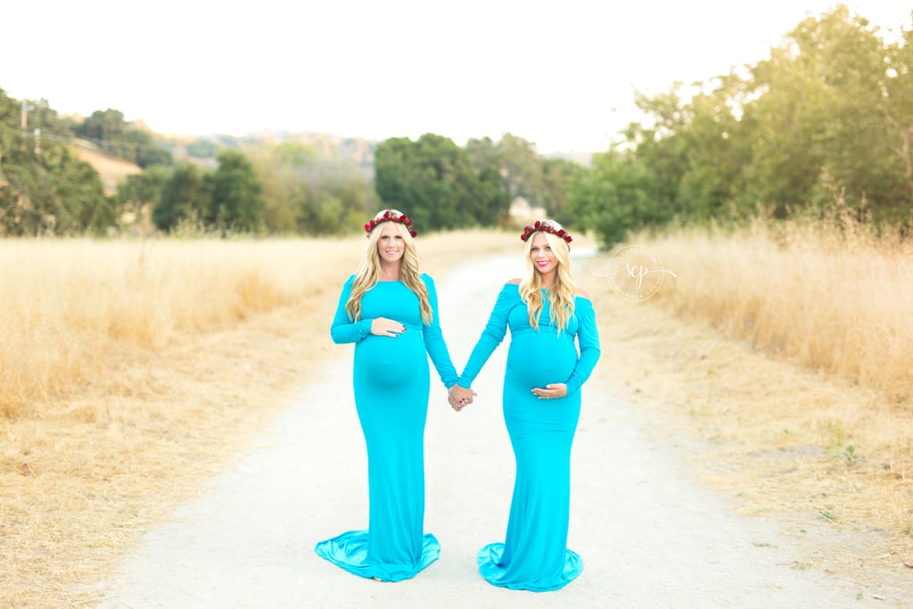Twins Who Gave Birth on Same Day Re-Create Maternity Photo