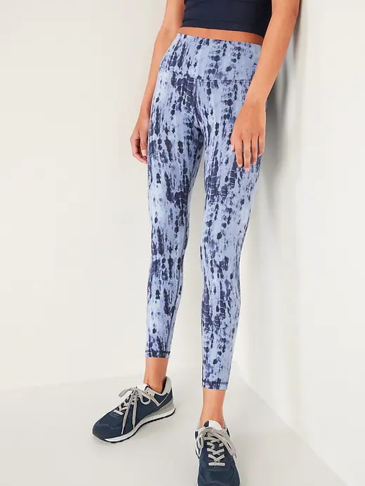 Old Navy High-Waisted Balance 7/8-Length Leggings in Navy Tonal Tie-Dye