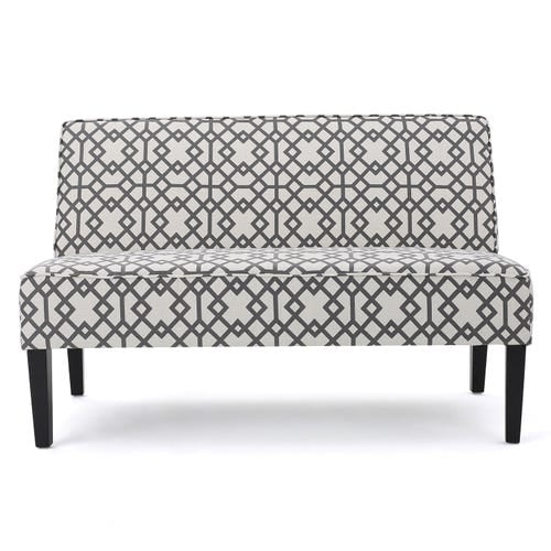 Sofia Dark Gray and White Loveseat