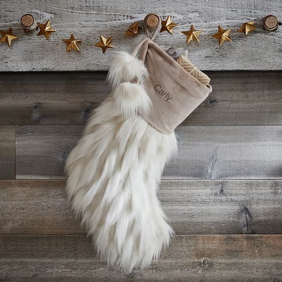 PB Teen Llama Faux-Fur Stocking