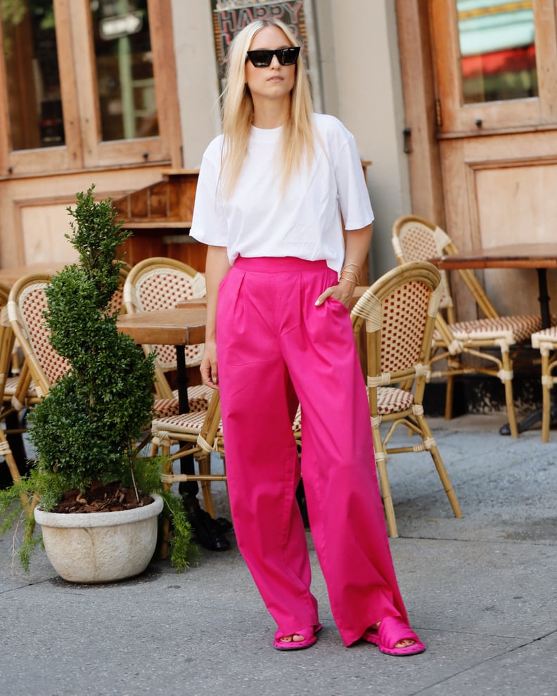 The Drop Women's Magenta Loose Fit High Rise Wide Leg Pant by @thefashionguitar