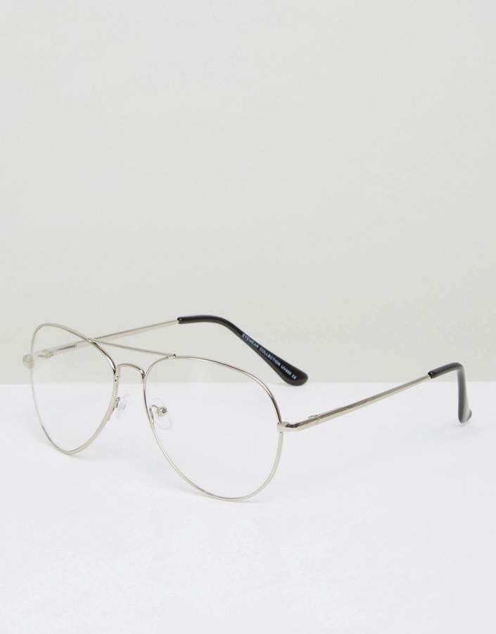 7x Aviator Glasses In Silver