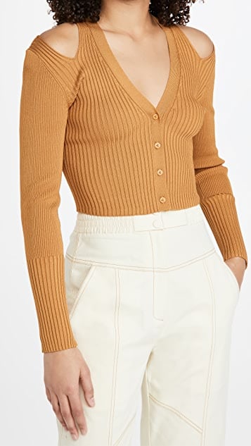 Jonathan Simkhai Jolie Cut Out Shoulder Cardigan