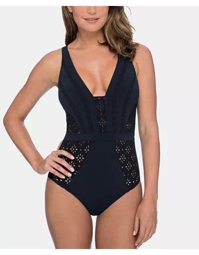 Kiss and Tell Embroidered One-Piece Swimsuit