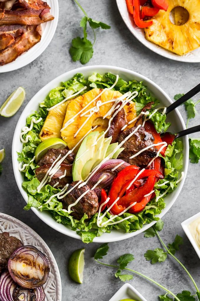 Aloha Teriyaki Burger Bowls