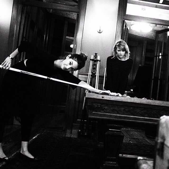 Taylor Swift and Lily Aldridge played pool.
Source: Instagram user taylorswift