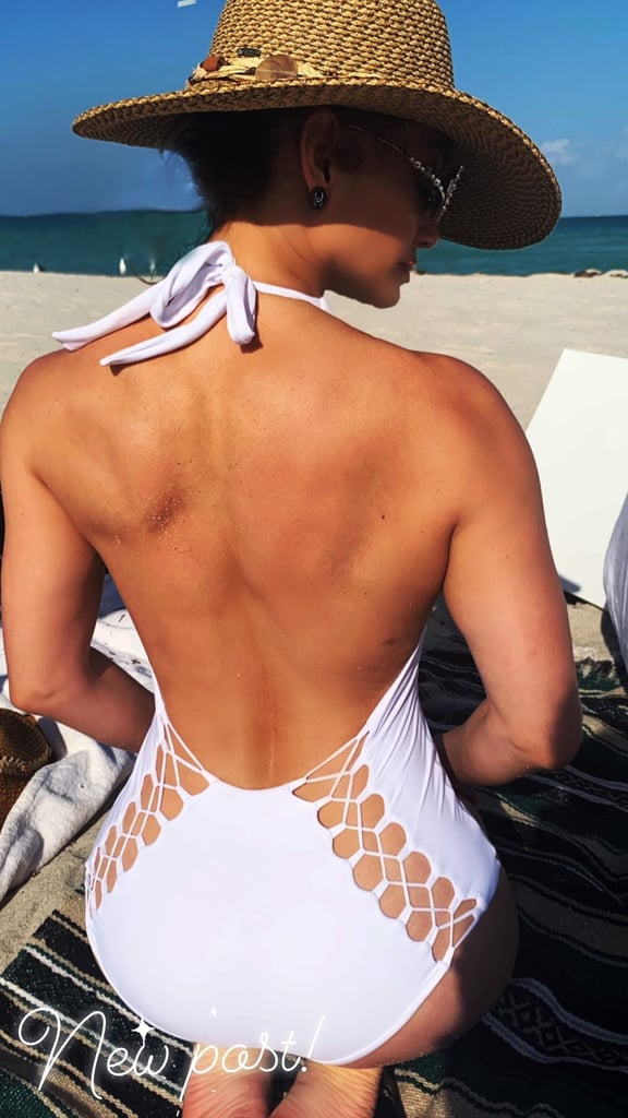 See Jennifer Lopez's Plunging White One-Piece in Miami