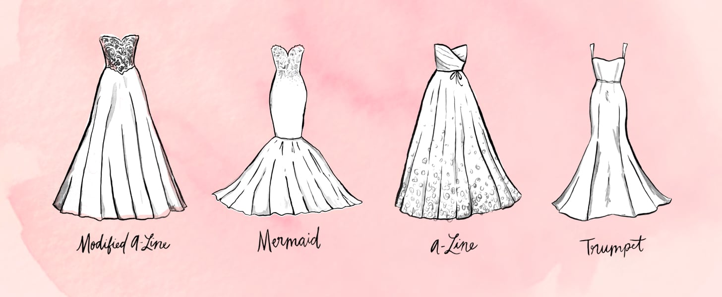 wedding dress silhouettes drawing