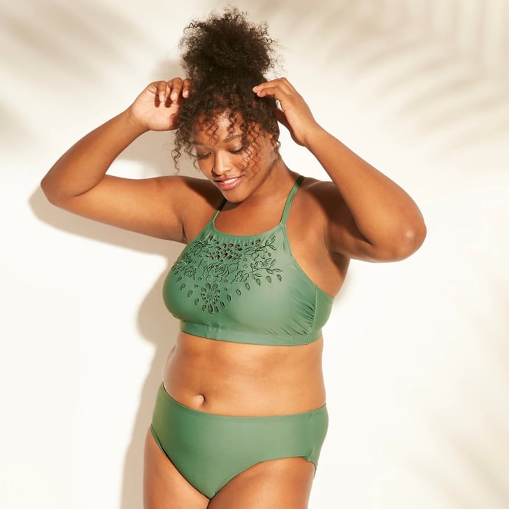 High neck bikini shop top plus size