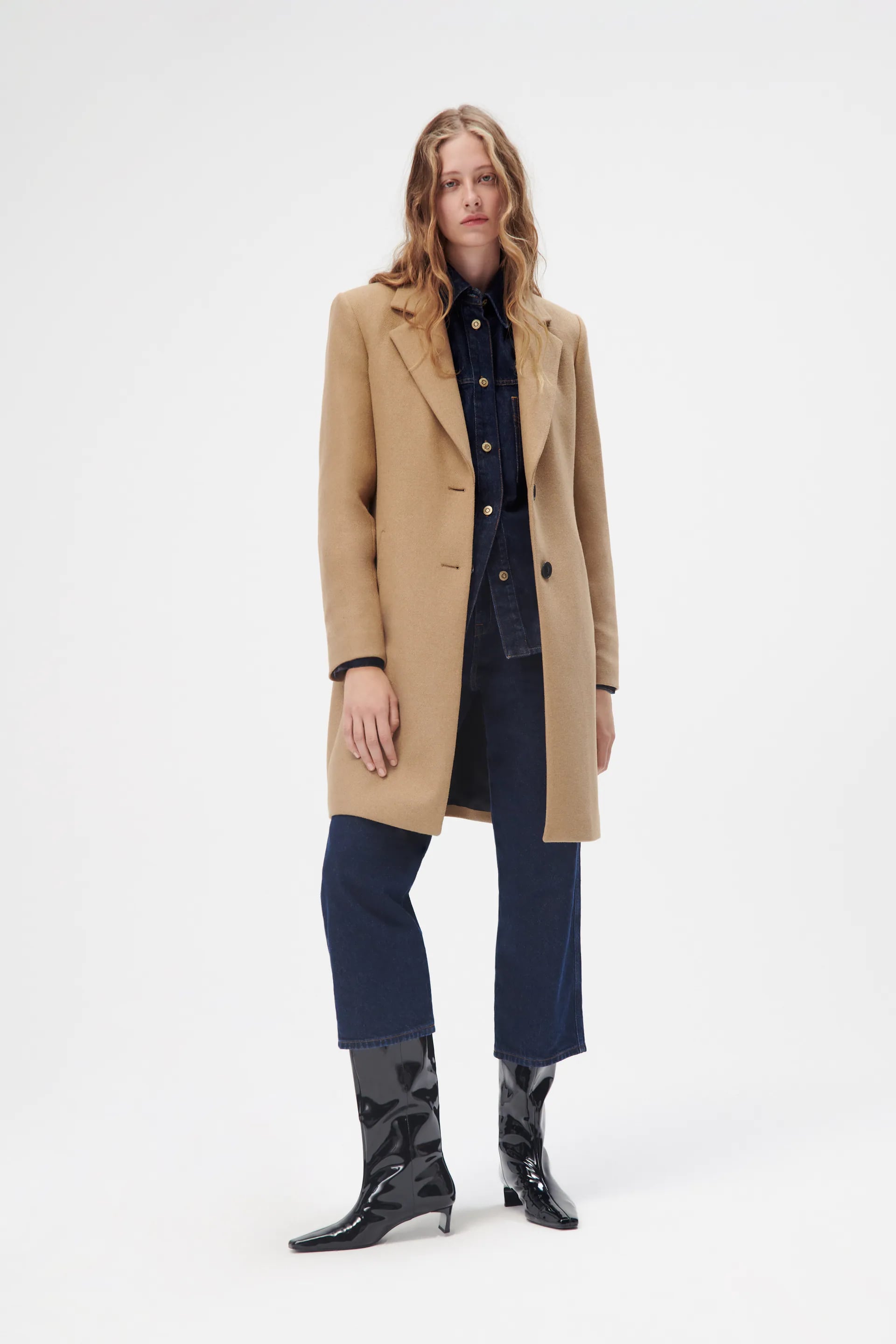 Zara ladies sale camel coat