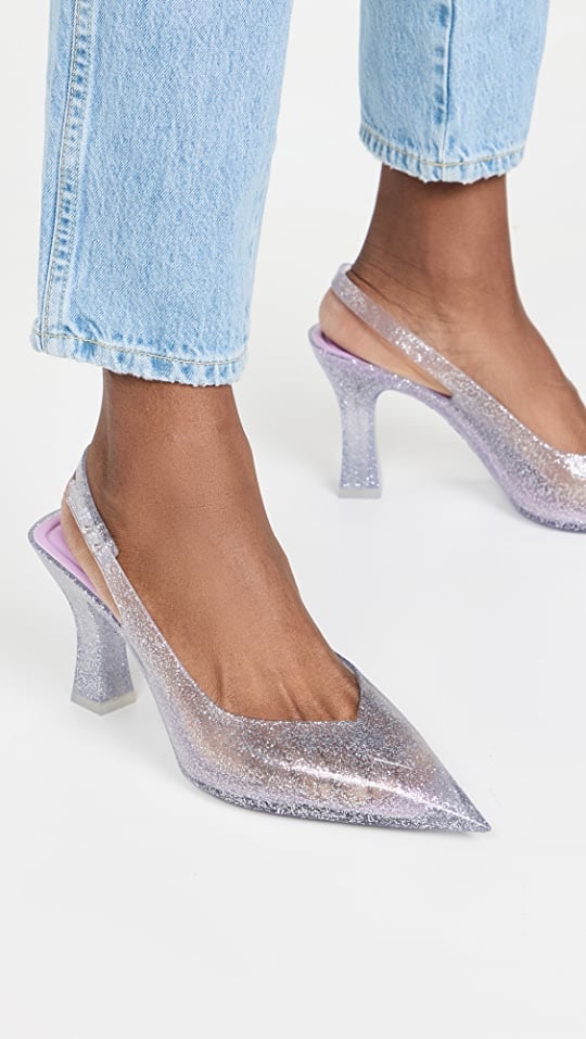 Clear Sparkly Pumps: Larroude Melissa Cinderella Pumps