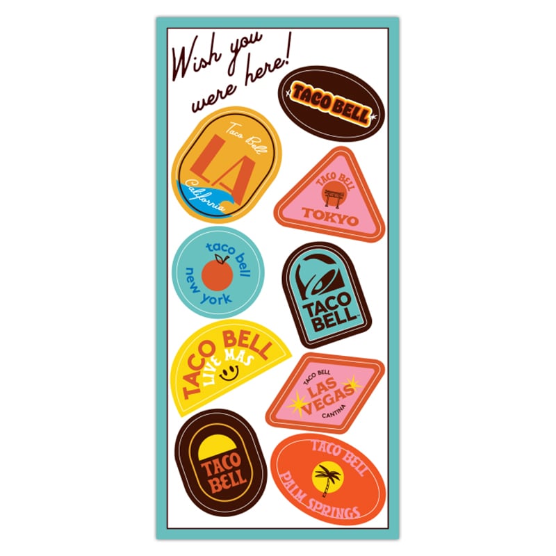 Taco Bell 'Wish You Were Here' Sticker Sheet