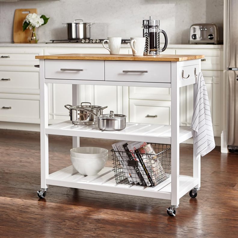 StyleWell Glenville White Double Kitchen Cart
