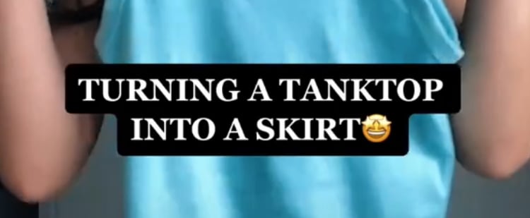 TikTok Hack For Turning Tank Tops Into Skirts