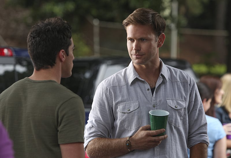 Reanimated Alaric is still hanging with the kids at parties.
