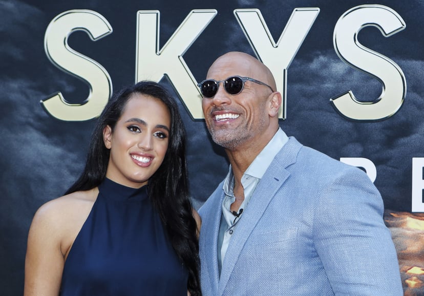 Actor Dwayne Johnson and his daughter Simone Alexandra Johnson attend the premiere of 'Skyscraper' on July 10, 2018 in New York City. (Photo by KENA BETANCUR / AFP)        (Photo credit should read KENA BETANCUR/AFP/Getty Images)