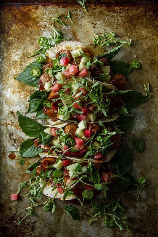 Plum and Hoisin Glazed Pork Tacos