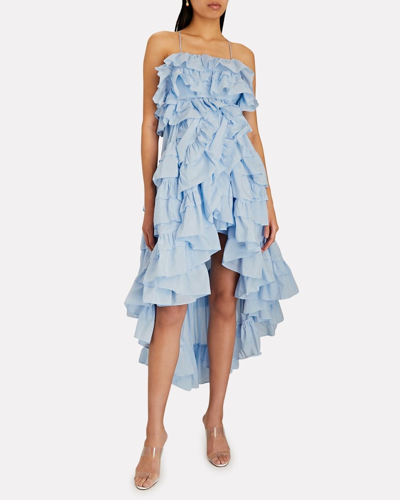 Magali Pascal Celesta Ruffled Cotton-Silk High-Low Dress