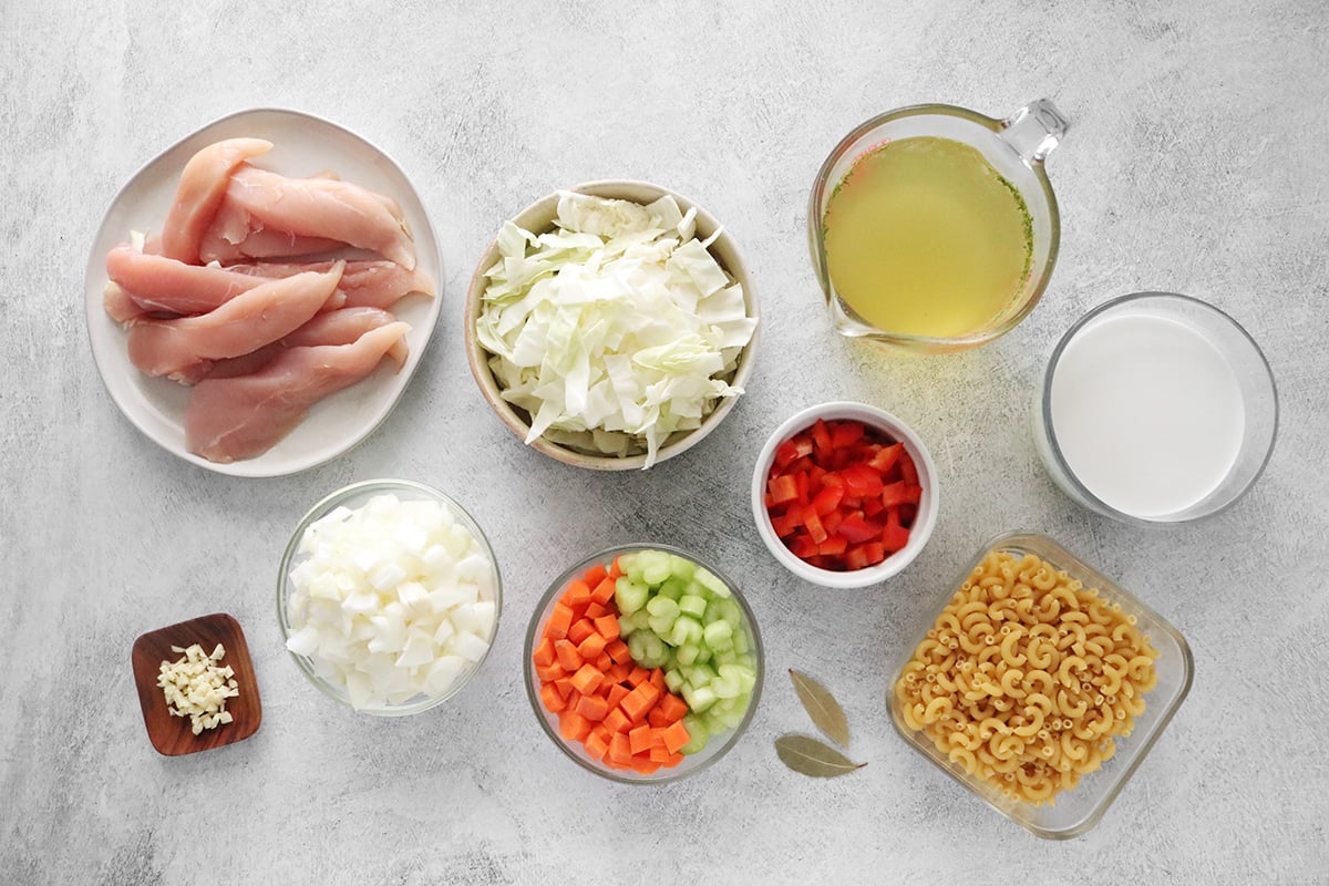 Ingredients for Filipino chicken sopas