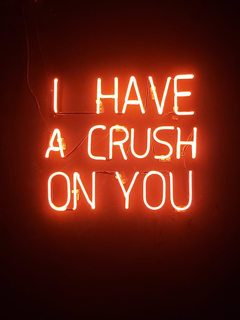 Valentine's Day Wallpaper: "I Have a Crush on You" Neon Sign