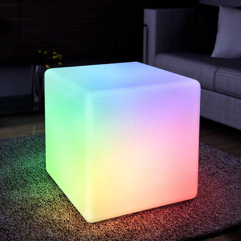 Remote Controlled Light Up Cube Stool Table