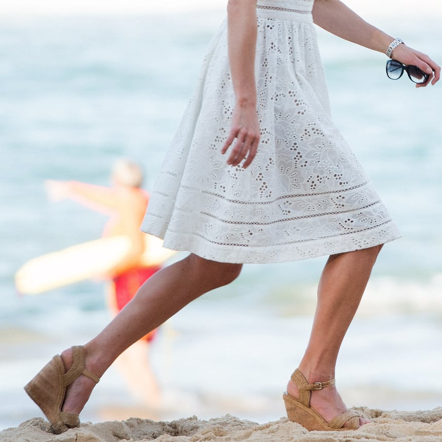 Kate Middleton in Stuart Weitzman Cork Wedges