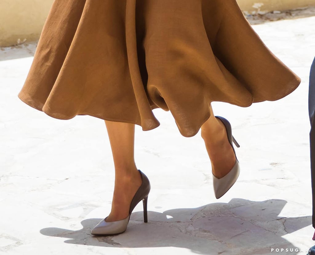 Queen Rania Brown Midi Skirt June 2016