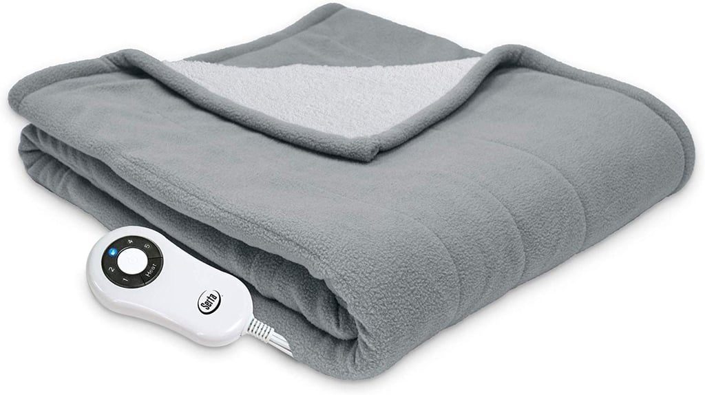 Serta Reversible Sherpa/Fleece Heated Electric Throw Blanket Cyber