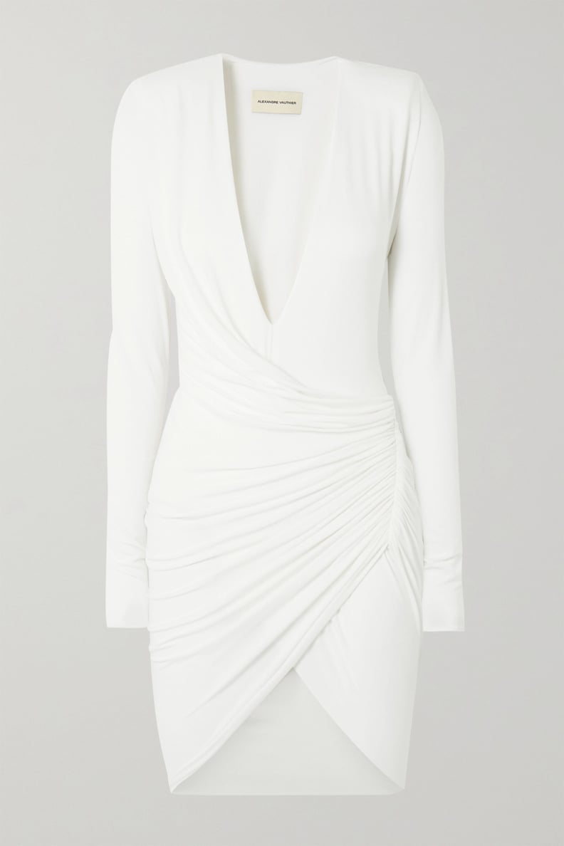 Alexandre Vauthier White Ruched Stretch-Jersey Mini Dress