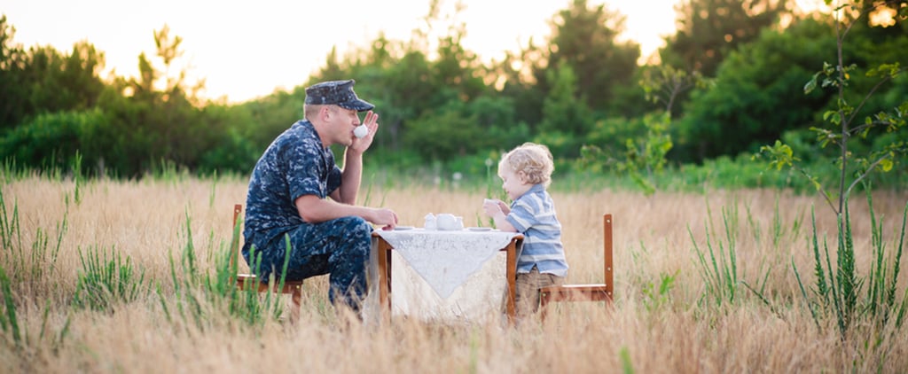 Military Dad's Tea Party With His Son