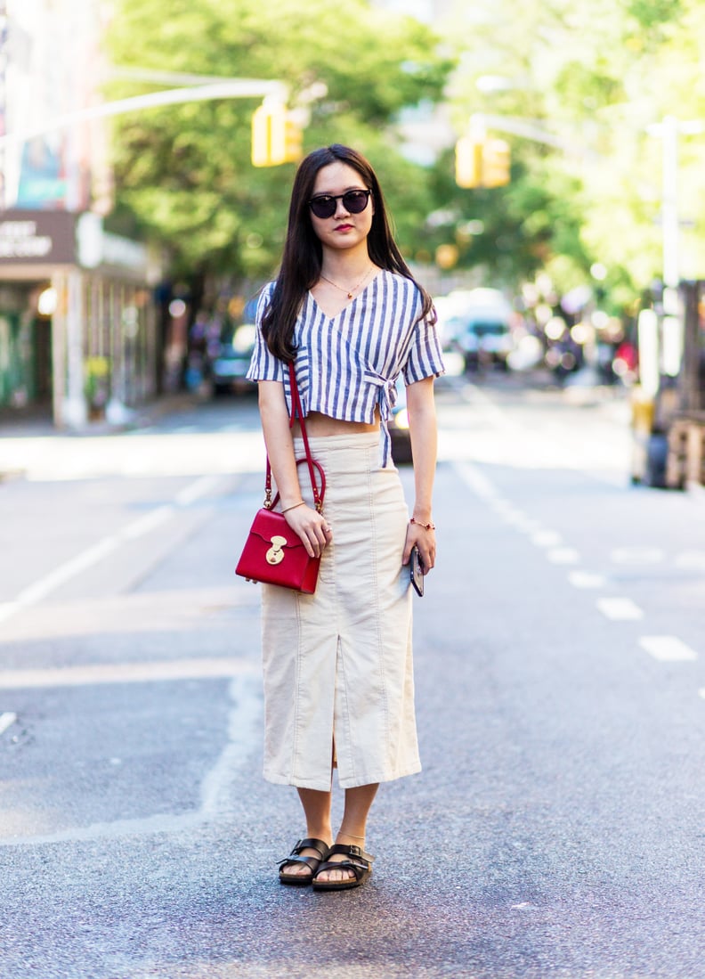 With a Crop Top And Midi Skirt