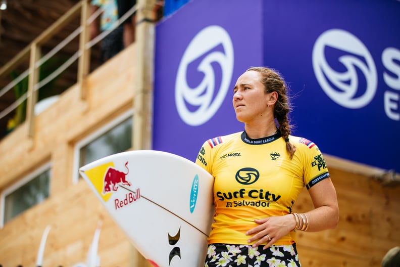 PUNTA ROCA, LA LIBERTAD, EL SALVADOR - JUNE 10: Five-time WSL Champion Carissa Moore of Hawaii prior to surfing in Heat 2 of the Opening Round at the Surf City El Salvador Pro on June 10, 2023 at Punta Roca, La Libertad, El Salvador. (Photo by Aaron Hughe