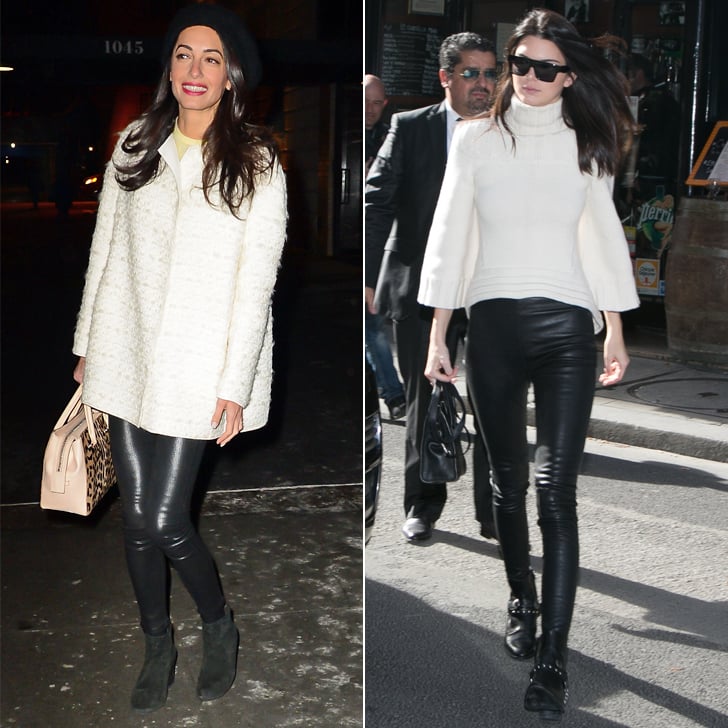 Leather Pants Are Best Paired With Cozy White Toppers