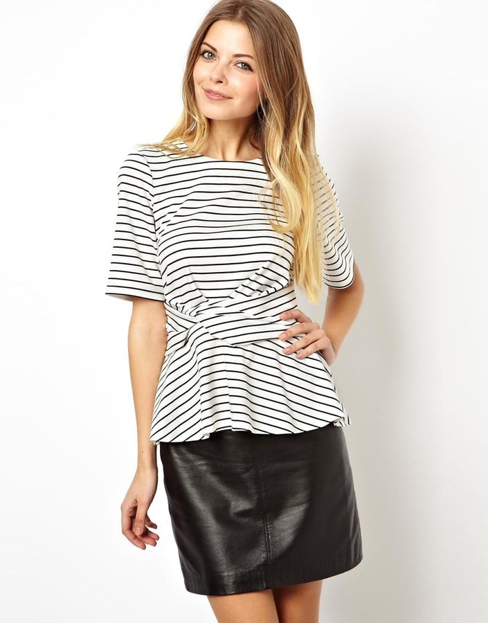 ASOS Striped Peplum Top