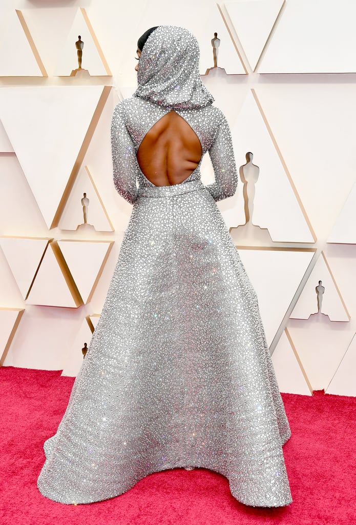 Janelle Monae Silver Cape Ralph Lauren Dress at Oscars 2020