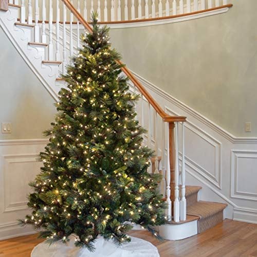 National Tree Company 7.5' Pre-Lit LED Green Flocked Full Christmas Tree