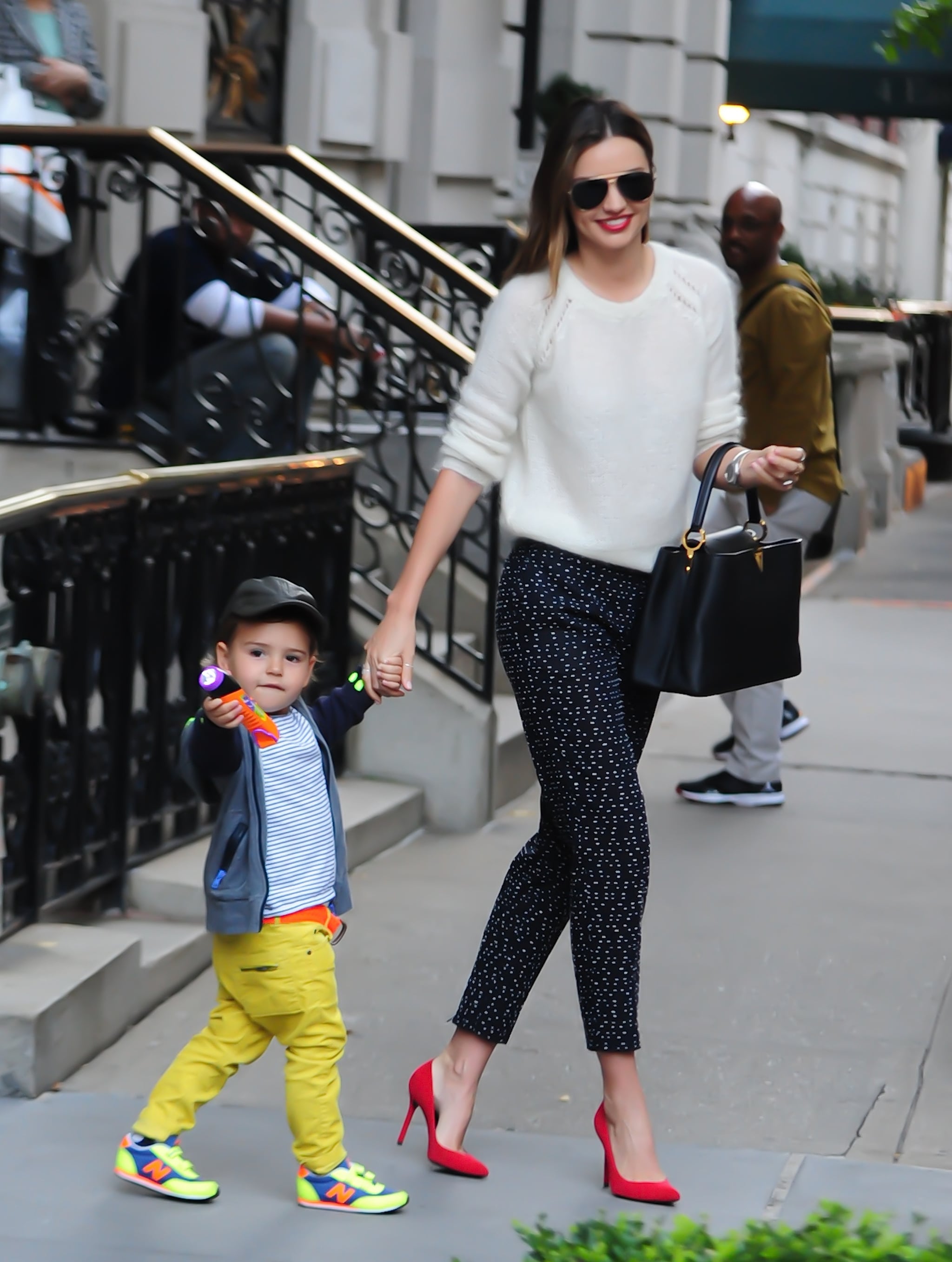 Miranda was spotted with her son, Flynn, while wearing a cozy