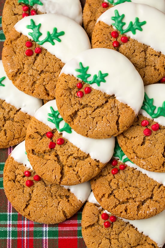 White-Chocolate-Dipped Ginger Cookies