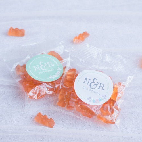 Personalized Champagne Gummy Bear Packets