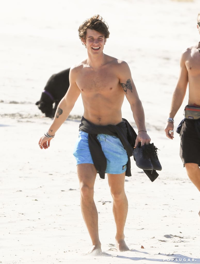 Shawn Mendes is in the midst of his world tour, but on Tuesday, the 21-year-old singer took a break to enjoy some well-deserved R&R. Shawn visited Bryon Bay in Australia, where he went for a walk on the beach. Shawn seemed to be in a good mood as he gave us a glimpse of his shirtless body and sexy tattoos. He even stopped to take a quick selfie by the ocean. "Magical place kindest people!" he wrote on Instagram. 
Shawn's next show is set to take place in Brisbane on Nov. 6. From there, he'll travel to New Zealand, Brazil, Chile, Peru, and Mexico. On top of his world tour, Shawn recently scored two nods at this year's American Music Awards. He's nominated for favorite social artist, as well as collaboration of the year for "Señorita" with Camila Cabello. Guess we'll find out if we wins when the show airs on Nov. 24, but until then, see more of Shawn's beach day ahead. 

    Related:

            
            
                                    
                            

            53 Times Shawn Mendes and Camila Cabello&apos;s Relationship Made Us Say, "Ooh La La La"