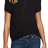 cece ruffle collar short sleeve blouse