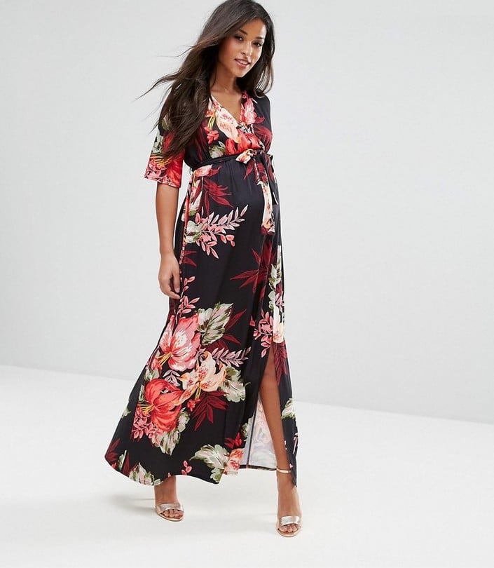 Asos Nursing Wrap Maxi Dress in Dark ...