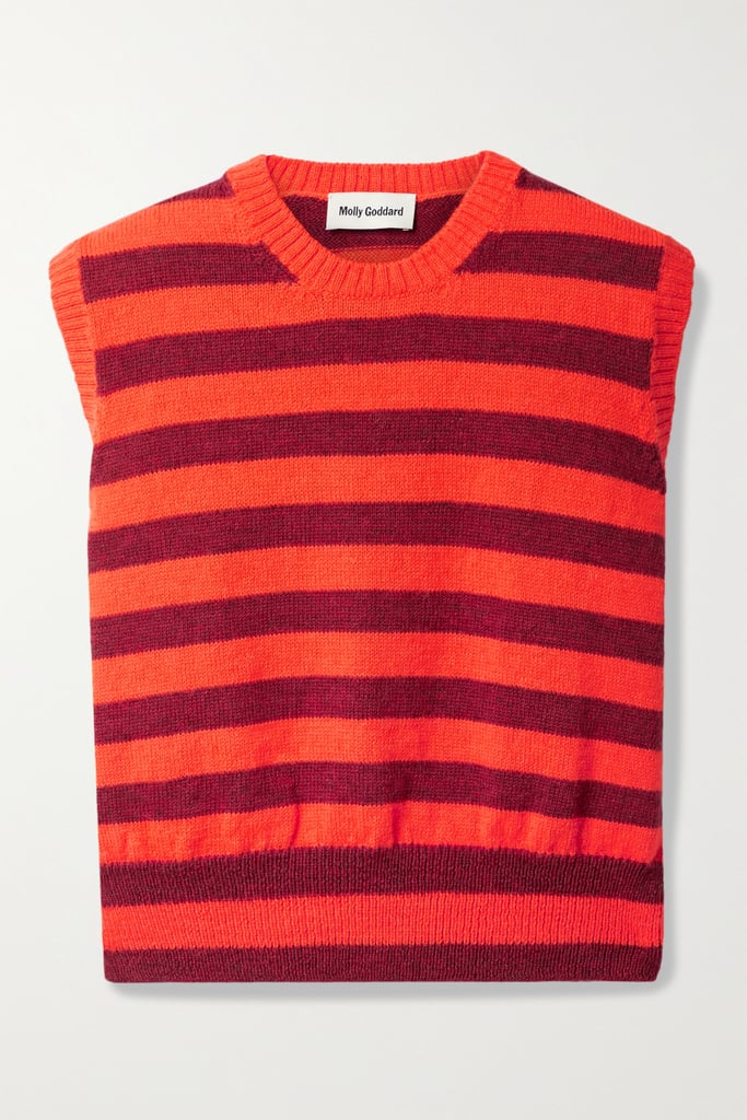 Molly Goddard Orange Claus Striped Wool Tank